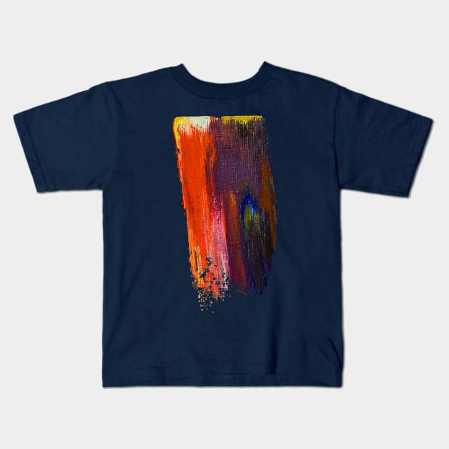 Jewel Tone Paint Smear Kids T-Shirt by Jan Grackle